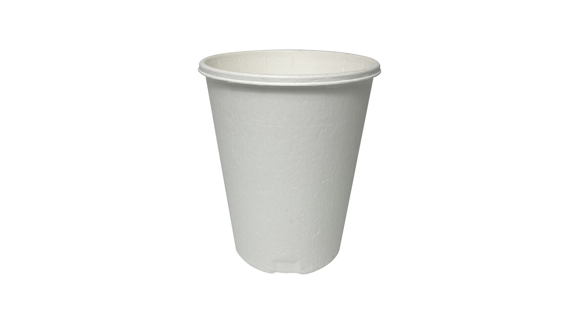 Coffee to go Becher 8oz, 200 ml, Bagasse, Ø 80 mm, 95 mm, weiß, natur, A-Nr.: 13593 - 01