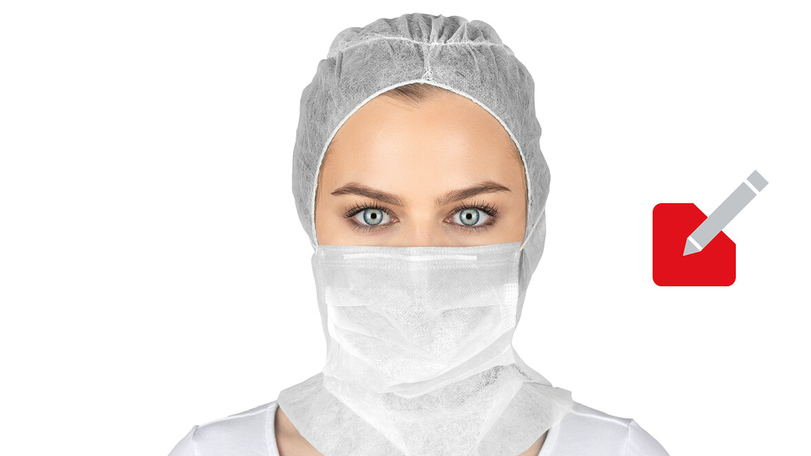 Astronautenhaube mit Mundschutz, Einheitsgröße, PP-Vlies, rot, A-Nr.: 13587 Astronautenhaube mit Mundschutz, Einheitsgröße, PP-Vlies, rot, A-Nr.: 13587 - 01