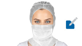 Astronautenhaube mit Mundschutz, Einheitsgröße, PP-Vlies, blau, A-Nr.: 13589 - 01