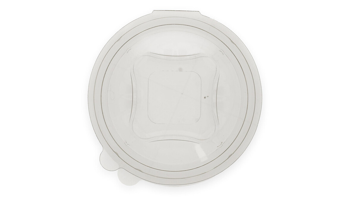 Klappbox, 750 ml, Ø 175 mm, 95 mm, RPET, transparent, mit anhängendem Deckel, Verive, A-Nr.: 80435 - 02