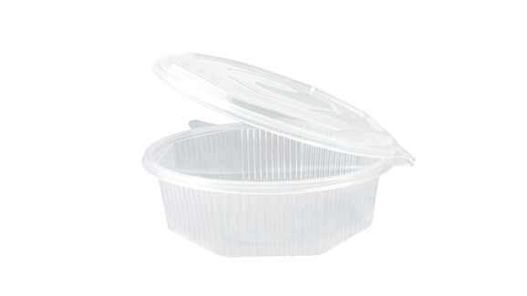 Haushaltsbox, 1.500 ml, 215 x 215 x 64 mm, PP, transparent, ungeteilt, mit anhängendem Deckel, A-Nr.: 90095 - 01