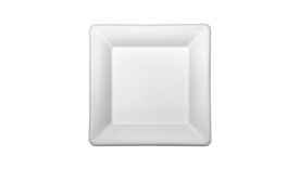 Einwegteller, Bagasse, 262 x 262 x 19 mm, weiß, VERIVE, A-Nr.: 16526 - 01