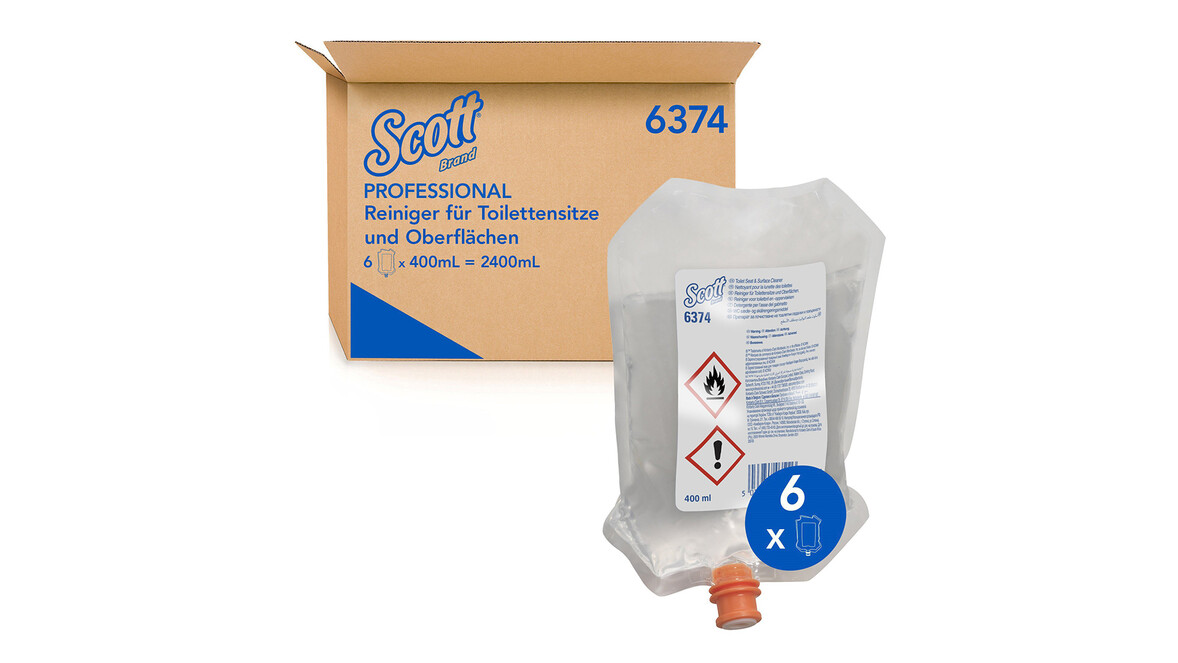 Toilettensitz- und Oberflächenreiniger Kimberly-Clark Scott® 6374 400 ml, transparent, VPE: 6 Stk./Karton, A-Nr.: 18288 - 02
