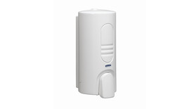 Spender für Toilettensitzreiniger Kimberly-Clark 7135, L 20 cm x B 9 cm x H 10 cm, weiß, auch für Oberflächenreiniger geeignet, manuelle Entnahme, Verschlussart: Druckknopf, A-Nr.: 18289 - 01