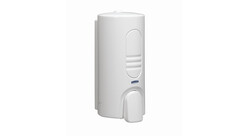 Spender für Toilettensitzreiniger Kimberly-Clark 7135, L 20 cm x B 9 cm x H 10 cm, weiß, auch für Oberflächenreiniger geeignet, manuelle Entnahme, Verschlussart: Druckknopf, A-Nr.: 18289 - 01