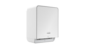 Rollenhandtuchspender Kimberly-Clark Icon™ 53940, L 42 cm x B 25,88 cm x H 31,5 cm, weiß, automatische Ausgabe per Sensor, batteriebetrieben, Verschlussart: Schlüssel, A-Nr.: 18238 - 01