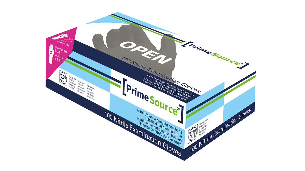 Nitrilhandschuhe Prime Source, S, schwarz, unsteril, 240 mm Länge, A-Nr.: 11860 Nitrilhandschuhe Prime Source, S, schwarz, unsteril, 240 mm Länge, A-Nr.: 11860 - 01