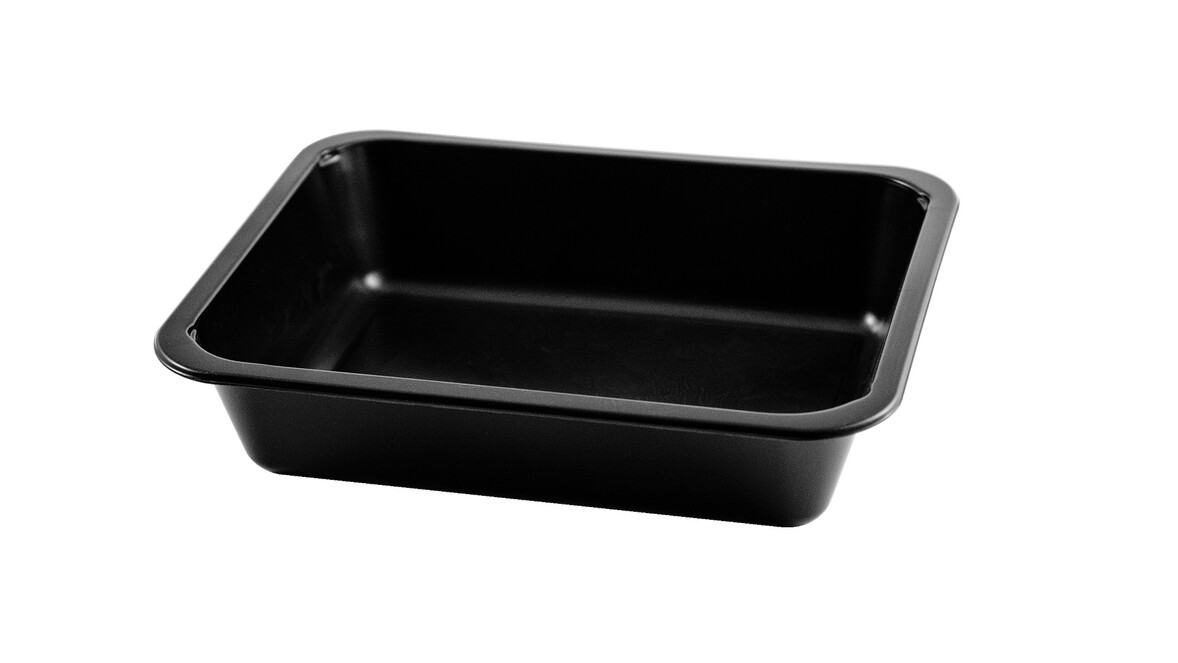 Siegelschale 503071, 1.405 ml, PP, 227 x 178 x 50 mm, schwarz, ungeteilt, ohne Rippen, A-Nr.: 80799 Siegelschale 503071, 1.405 ml, PP, 227 x 178 x 50 mm, schwarz, ungeteilt, ohne Rippen, A-Nr.: 80799 - 01