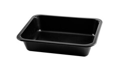 Siegelschale 503071, 1.405 ml, PP, 227 x 178 x 50 mm, schwarz, ungeteilt, ohne Rippen, A-Nr.: 80799 - 01