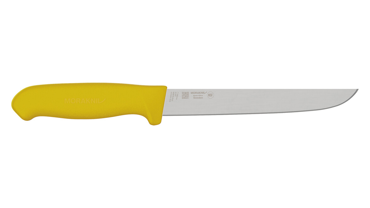 Ausbeinmesser breit MORAKNIV WSB75-PUG, 180 mm Klingenlänge, gelb, gerade, steif, A-Nr.: 19625 - 01