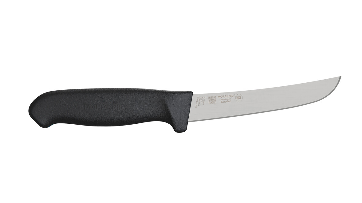 Ausbeinmesser breit MORAKNIV WB5S-PUG, 136 mm Klingenlänge, schwarz, steif, A-Nr.: 20011 - 01