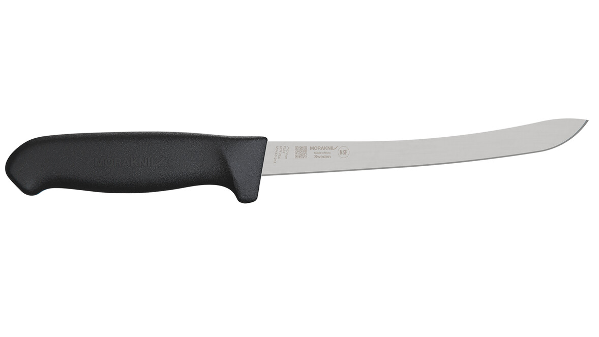 Filetiermesser MORAKNIV CF7F-PUG, 177 mm Klingenlänge, schwarz, gebogen, flexibel, A-Nr.: 20026 - 01