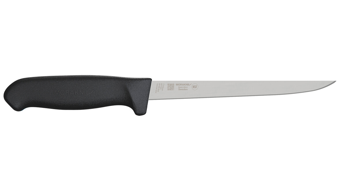 Filetiermesser MORAKNIV SF7MF-PUG, 179 mm Klingenlänge, schwarz, gerade, semi-flexibel, A-Nr.: 20027 - 01