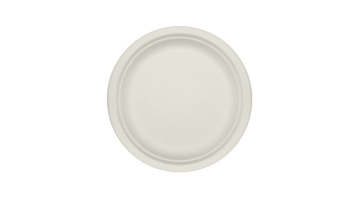 Einwegteller, Bagasse, Ø 180 mm, 18 mm, weiß, A-Nr.: 95091 - 01