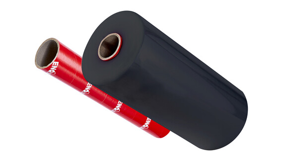 Maschinenstretchfolie ENO®xtrem EXSB, 450 mm, 11 my, 3.750 lfm, schwarz, innen haftend, außen glatt, A-Nr.: 19839 - 01
