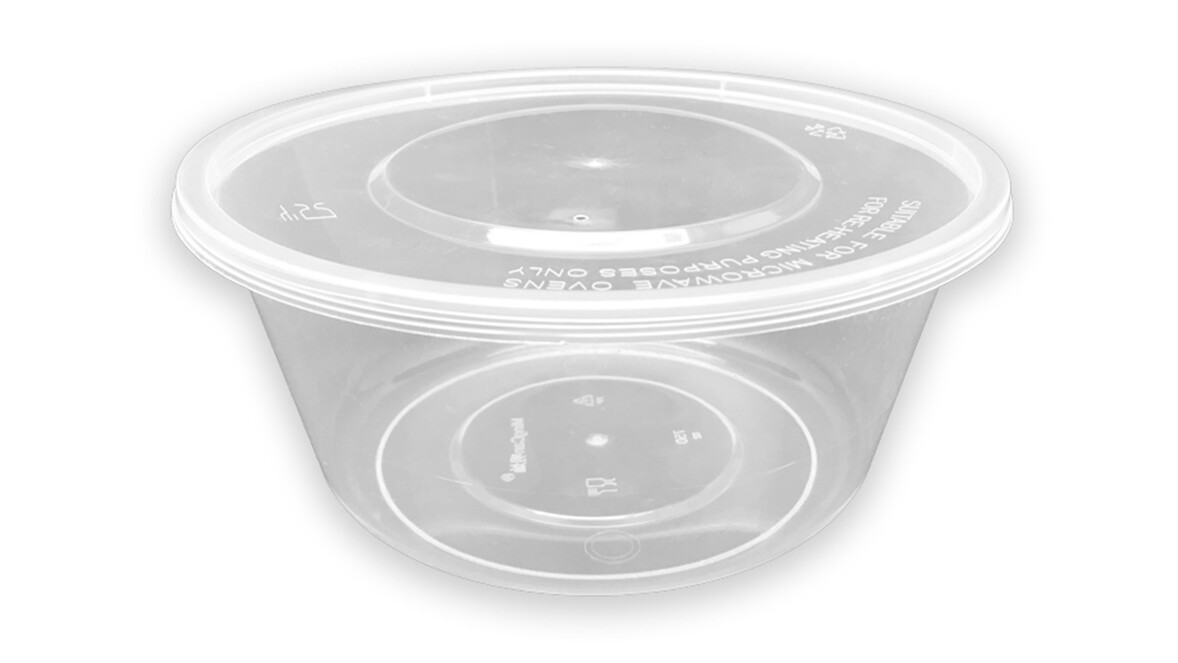 Menüschale to go, 750 ml, Ø 150 mm, 65 mm, PP, transparent, A-Nr.: 95153 - 01